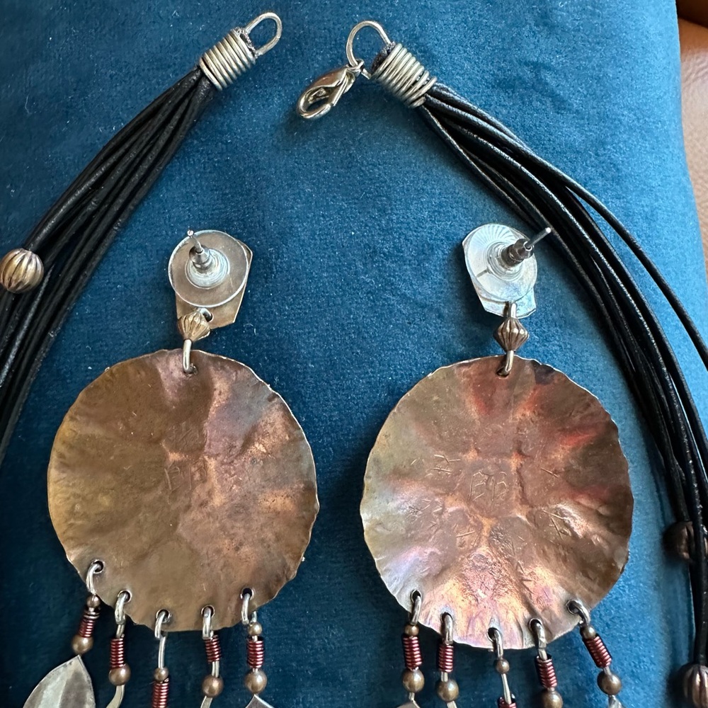 Earrings and Nicklace Jewelry Set -“Princess Warrior “ /Boho, Western, Native . - Picture 12 of 15